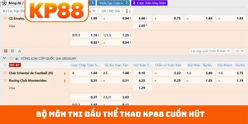 Bộ môn thi đấu thể thao KP88 cuốn hút