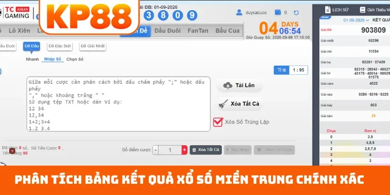 Phân tích bảng kết quả xổ số miền Trung chính xác