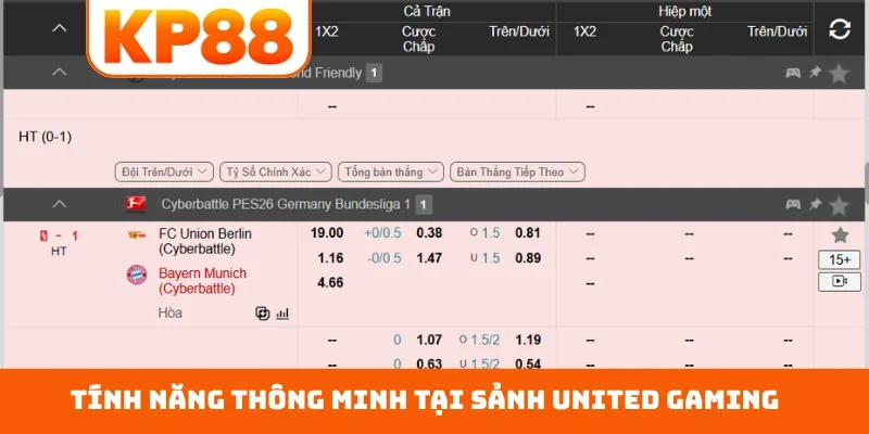 Tính năng thông minh tại sảnh United Gaming